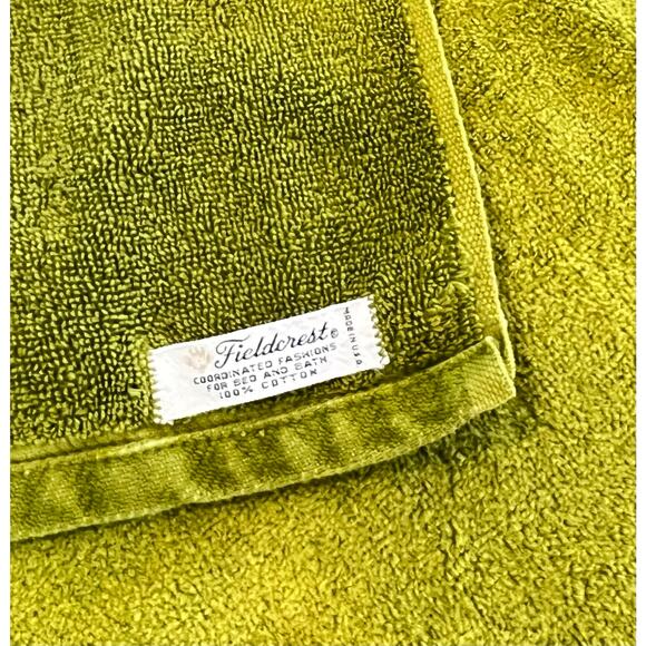 Set Vintage FIELDCREST Coordinated Fashions Hand & Bath Towels Avocado Green MCM - Picture 9 of 9